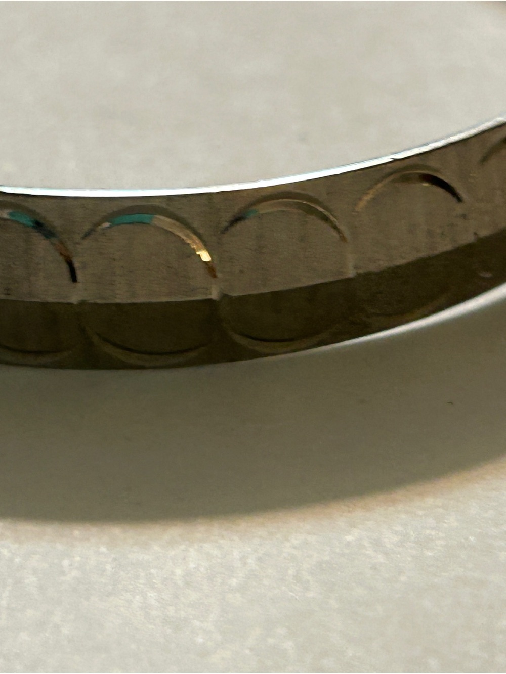 Vintage Signed Monet Silver Tone Diamond Cut Arched Bangle Bracelet